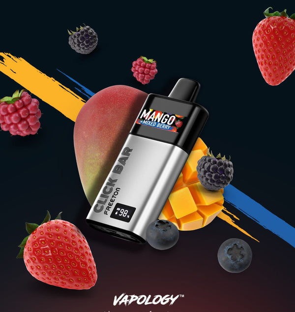 Vapology - Mango Mix Berry Click Pod 7000+Free Click Bar Battery