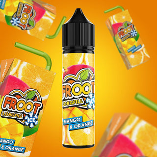 Vapology Salts/MTL Flavour Shot - Mango & Orange Froot Ice  60ml Long Fill