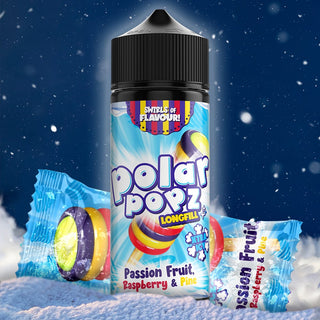 Polar Popz Flavour Shot- Passion Fruit, Raspberry & Pine Xtra Icy 120ml Long Fill