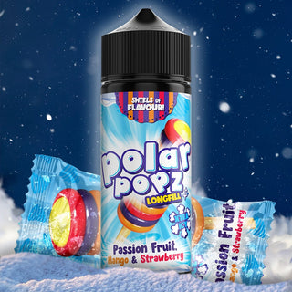 Polar Popz Flavour Shot- Passion Fruit, Mango & Strawberry Xtra Icy 120ml Long Fill