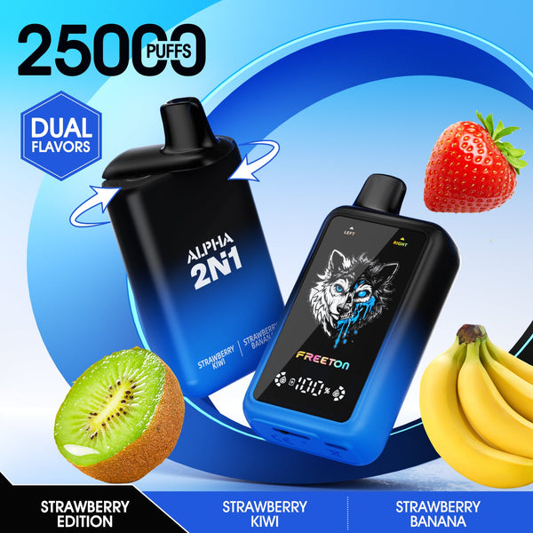 Freeton Alpha 2in1 25k - Strawberry Kiwi + Strawberry Banana