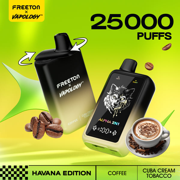 Freeton X Vapology Alpha 2in1 25k - Coffee+ Cream Tobacco