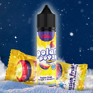 Polar Popz Salts/MTL Flavour Shot - Passion Fruit, Pineapple & Strawberry Ice 60ml Long Fill